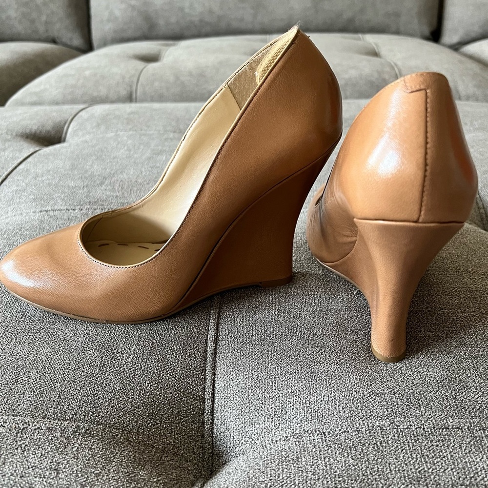 Nine West Nude Colored Wedge High Heels